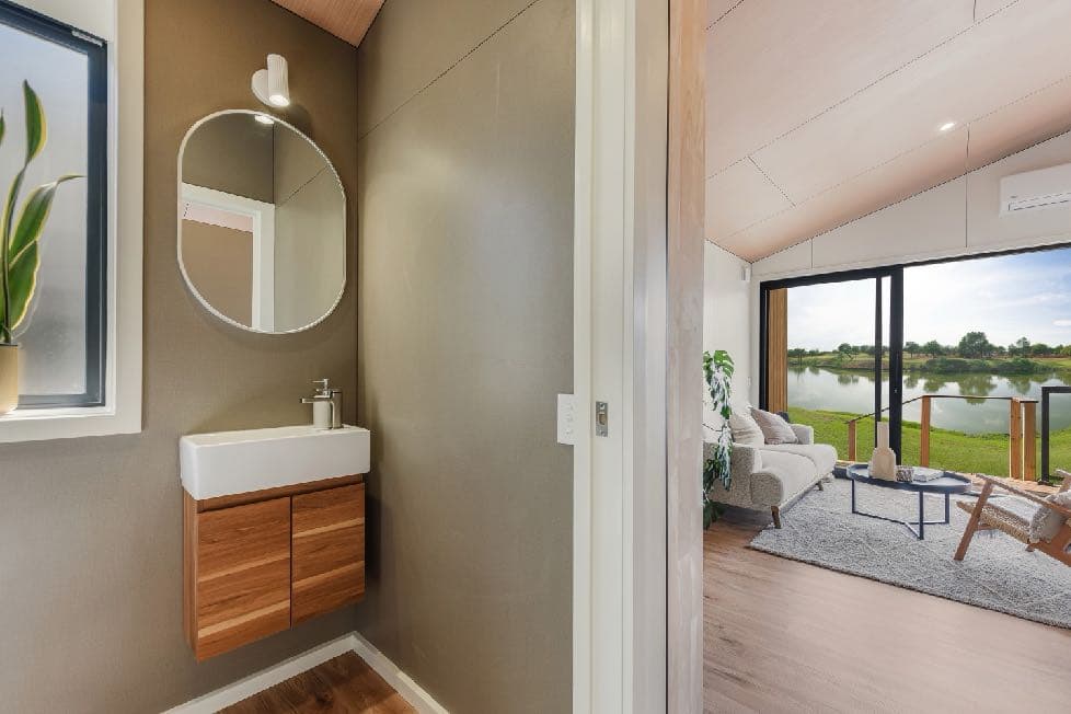 Off-site Truss House interior lined with Hydrawall decor panels