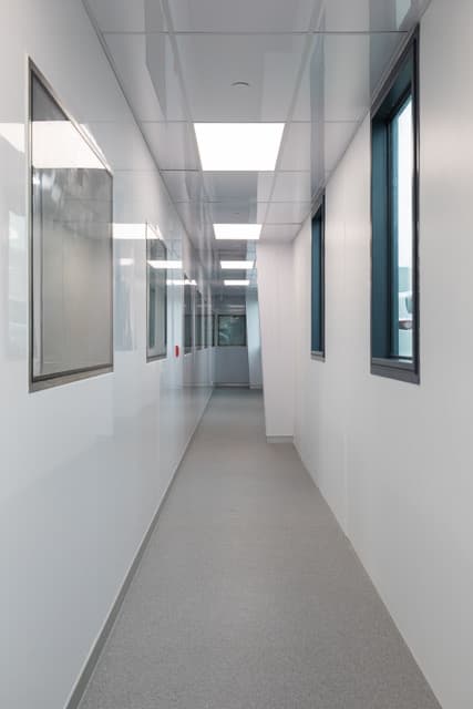 Commercial interior showcasing pre-finished Hydrapanel wall linings
